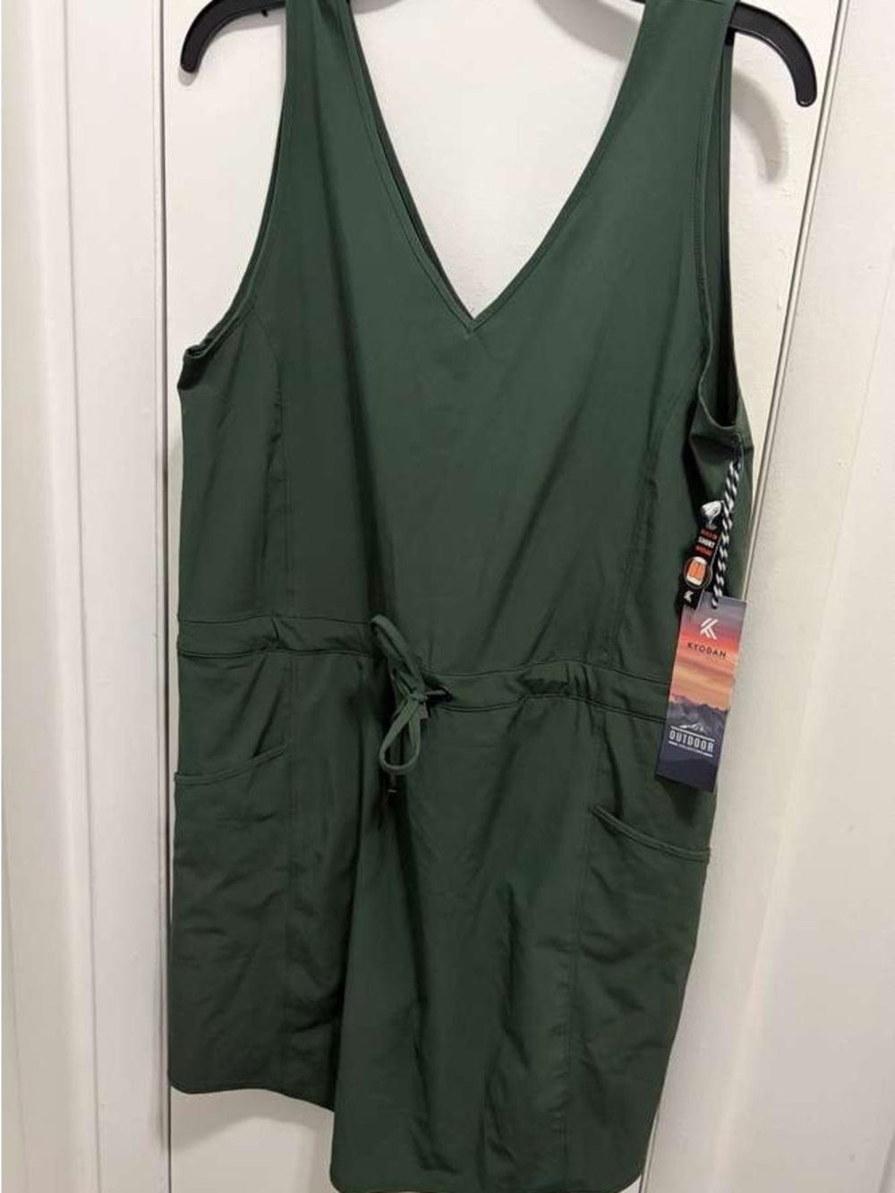Kyodan Olive Green Sleeveless Utility Dress